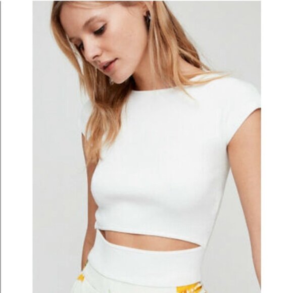 nwot Wilfred cut out knit top xs Birch off wht cream - Picture 2 of 3